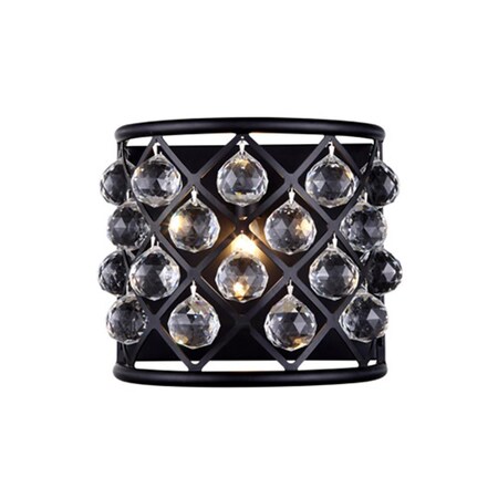 Lighting Business 1214W11MB-RC 11.5 W x 10.5 H in. Madison Wall Sconce - Mocha Brown, Royal Cut Crystal Clear LI284815